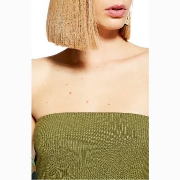 topshop bandeau green top size 6 NWT - Picture 2 of 6